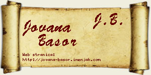 Jovana Basor vizit kartica